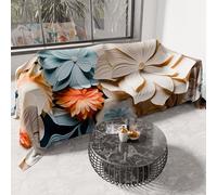 PETTI Artigiani Italiani - Spring Summer Double Bedspread Light Blanket Double Bed Linen Bedspread Floral 05-5 100% Made in Italy