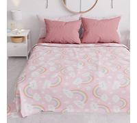 PETTI Artigiani Italiani - Spring-Summer Double Bedspread Light Blanket Queen Size Bed Sheet Rainbow 100% Made in Italy