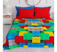 PETTI Artigiani Italiani - Spring Summer Double Bedspread, Lightweight Double Blanket, Bedspread, Bricks 100% Made in Italy