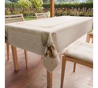 PETTI Artigiani Italiani - Stain-Resistant Kitchen Tablecloth, Beige Bow, X24 Seats (140 x 450 cm), 100% Made in Italy