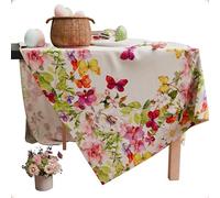 PETTI Artigiani Italiani Stain Resistant Tablecloth, 100% hypoallergenic microfibre, Butterflies, X12 Posti (140x240 cm)
