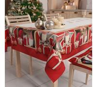 PETTI Artigiani Italiani Stain-Resistant Tablecloth Christmas - 140x140 cm Square Festive Table Cover for Kitchen or Dining Table, Elf Design - 4 Seats, 100% Made in Italy
