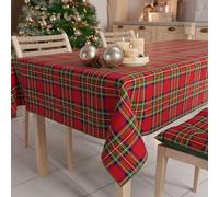 PETTI Artigiani Italiani - Christmas Tablecloth, Christmas Tablecloth, Rectangular Tablecloth, Stain-Resistant Tablecloth, Red Christmas Tablecloth, 140 x 360 cm, Tartan, 100% Made in Italy