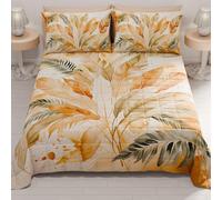 PETTI Artigiani Italiani - Summer Bedspread 220 x 260 cm 100 g/m² Double Face, Spring Quilt, Lightweight Quilt, Olive Palm, 100% Made in Italy