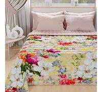 PETTI Artigiani Italiani - Summer Double Bedspread 260 x 270 cm 100 g/m² Double Face, Spring Quilt, Light Quilt, Spring Colorful, 100% Made in Italy