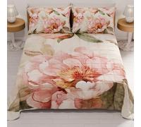 PETTI Artigiani Italiani - Summer Double Bedspread 260 x 270 cm 100 g/m² Double Face, Spring Quilt, Lightweight Quilt, Floral 20, 100% Made in Italy