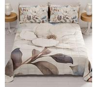 PETTI Artigiani Italiani - Summer Double Bedspread 260 x 270 cm 100 g/m² Double Face, Spring Quilt, Lightweight Quilt, Floral 16, 100% Made in Italy