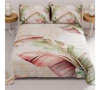 PETTI Artigiani Italiani - Summer Double Bedspread 260 x 270 cm 100 g/m² Double Face, Spring Quilt, Lightweight Quilt, Floral 191, 100% Made in Italy