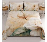 PETTI Artigiani Italiani - Summer Double Bedspread 260 x 270 cm 100 g/m² Double Face, Spring Quilt, Lightweight Quilt, Floral 154, 100% Made in Italy