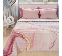 PETTI Artigiani Italiani - Summer Double Bedspread 260 x 270 cm 100 g/m² Double Sided Spring Quilt Lightweight Marble Powder 100% Made in Italy