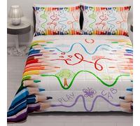 PETTI Artigiani Italiani - Summer Double Bedspread 260 x 270 cm 100 g/m² Double Sided Spring Quilt Lightweight Quilt Pencil 100% Made in Italy