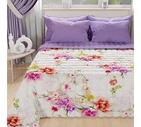 PETTI Artigiani Italiani - Summer Single Bedspread 170 x 260 cm 100 g/m² Double Face, Spring Quilt for Single Bed, Lightweight Quilt, Spring White, 100% Made in Italy
