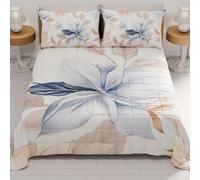 PETTI Artigiani Italiani - Summer Single Bedspread 170 x 260 cm 100 g/m² Double Face, Spring Single Bed Quilt, Lightweight Quilt, Floral 164, 100% Made in Italy