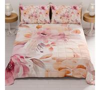 PETTI Artigiani Italiani - Summer Single Bedspread 170 x 260 cm 100 g/m² Double Face, Spring Single Quilt, Lightweight Quilt, Floral 2, 100% Made in Italy
