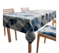 PETTI Artigiani Italiani - Table Cloth, Kitchen Tablecloth in Stain Resistant Microfibre, Blue Circle Design X14 Places (140 x 300 cm) 100% Made in Italy