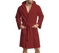 PETTI Artigiani Italiani Unisex, Hooded Microfiber Bathrobe, 100% Made in Italy, Microfibre, Bordeaux, XXL