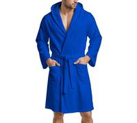 PETTI Artigiani Italiani Unisex, Hooded Microfiber Bathrobe, 100% Made in Italy, Microfibre, Electric Blue, L