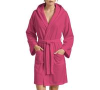 PETTI Artigiani Italiani Unisex, Hooded Microfiber Bathrobe, 100% Made in Italy, Microfibre, Fuchsia, L
