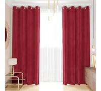 PETTI Artigiani Italiani - Velvet Curtains with Panels for Interior with Rings 2 Pieces 140 x 280 cm, Velvet Curtain for Bedroom and Living Room, Blackout and Modern, Bordeaux, 100% Made in Italy