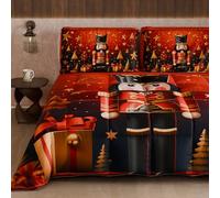 PETTI Artigiani Italiani - Winter Christmas Double Duvet, Double-Sided Quilt, Solid Color and Digital Print, Xmas 1, Made in Italy