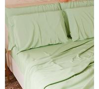 PETTI Italian Artisans - 4-Piece Maxi Double Bed Sheet Set, Soft and Breathable, Complete Bed Set with Top Sheet, Fitted Bottom Sheet and 2 Pillowcases, Sage Sheets