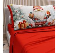 PETTI Italian Artisans - Cotton Sheets with Christmas Digital Print Pillowcases, Christmas Double Sheets, Maxi Double Bed Set, Xmas 19 Red, 100% Made in Italy
