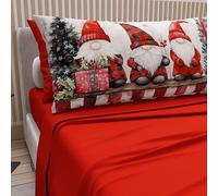 PETTI Italian Artisans - Cotton Sheets with Christmas Digital Print Pillowcases, Christmas Double Sheets, Maxi Double Bed Set, Xmas 5 Red, 100% Made in Italy