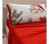 PETTI Italian Artisans - Cotton Sheets with Christmas Digital Print Pillowcases, Christmas Single Sheets, Christmas Single Bed Set, Xmas 13 Red, 100% Made in Italy