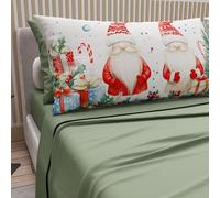 PETTI Italian Artisans - Cotton Sheets with Christmas Digital Print Pillowcases, Double Christmas Sheets, Maxi Double Bed Set, Xmas 6 Green, 100% Made in Italy