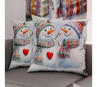 PETTI Italian Artisans - Pair of 30x30 cm Microfiber Cushion Covers, Christmas Pillow Cases, Christmas Decor Cushions for Bedroom, Sofa, Living Room, Set of 2 Cushion Covers, Xmas 7 Pillow Case