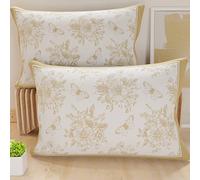 PETTI Italian Artisans - Pair of 50x30 cm Microfiber Cushion Covers, Bedroom, Sofa, Living Room Decor Cushions, Set of 2 Cushion Covers, Botanic 03 Dove Grey Pillowcase, 100% Made in Italy