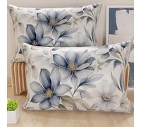 PETTI Italian Artisans - Pair of Bed Pillowcases 50x80 cm, Hypoallergenic Microfiber Pillowcase, Set of Two Double Pillowcases with Floral Pattern, 100% Made in Italy
