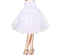 Petticoat 50s Retro Underskirt for Women Vintage A-line Crinoline Half Slips Hoopless Tutu 1950s Swing Vintage Petticoat Tutu Retro Vintage Underskirt White