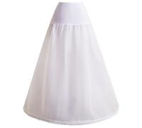 Petticoat A-line Underskirt Petticoat Floor-Length Half Slip(White,16)
