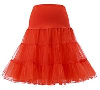 Petticoat Half Slips Underskirt 50's Retro Vintage Swing Petticoats Skirt 1950's Rockabilly Tutu Crinoline Hoopless Tutu Retro Petticoats Wedding Petticoat Red