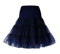 Petticoat Half Slips Underskirt 50's Retro Vintage Swing Petticoats Skirt 1950's Rockabilly Tutu Crinoline Hoopless Tutu Retro Petticoats Wedding Petticoat Navyblue