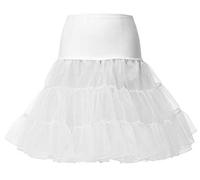 Petticoat Half Slips Underskirt 50's Retro Vintage Swing Petticoats Skirt 1950's Rockabilly Tutu Crinoline Hoopless Tutu Retro Petticoats Wedding Petticoat White