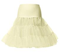 Petticoat Half Slips Underskirt 50's Retro Vintage Swing Petticoats Skirt 1950's Rockabilly Tutu Crinoline Hoopless Tutu Retro Petticoats Wedding Petticoat Ivory