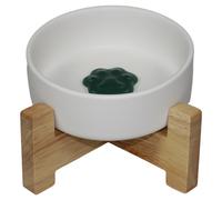 Pettimania Dog Bowl In Bamboo Stand, 0.4 L, 13 Cm Diameter