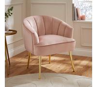 Gfw Accent Chair – Pettine Scallop Plush Velvet – Blush Pink
