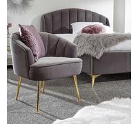Pettine Scallop Plush Velvet Accent Chair Gold