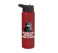 Petting Cats Prevents Panic Attacks - Cat Anxiety Stainless Steel Insulated Water Bottle