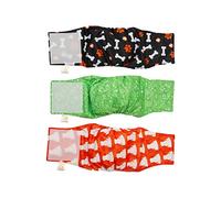 PETTING IS CARING Dog Diapers for Male Dogs 3 PACK - Reusable Male Dog Nappies Durable Washable Dog Wraps Belly Bands Training Travel - pet puppy panties incontinence pants sanitary training pads wrap