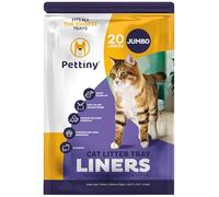 Pettiny Jumbo Cat Litter Tray Liners with Drawstrings - Pack of 20 Scratch Resistant Bags for Giant Litter Box