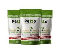 Petto Natural Dog Treats - Hypoallergenic Small Dog and Puppy Treats, Soft Baked, Plant-Based Biscuits High in Protein with Peppermint, Sweet Potato and Blueberries, Kiss Me Again, 3 x 100g pack