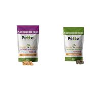 Petto Plant-Based Hypoallergenic Dog Treats - 2 x 100g | Jump & Run, with Carrots, Coconut Oil & Turmeric and Kiss Me Again, with Peppermint, Sweet Potato & Blueberries