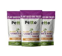 Petto Plant-Based Hypoallergenic Dog Treats 3 x 100g | Healthy & Meat-Free Training Bites | Human Grade & Bakery Made with Carrots, Coconut Oil & Turmeric
