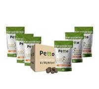 Petto Plant-Based Hypoallergenic Dog Treats 6 x 100g | Healthy & Meat-Free Training Bites | Human Grade & Bakery Made with Peppermint, Sweet Potato & Blueberries