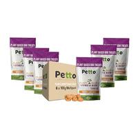 Petto Plant-Based Hypoallergenic Dog Treats 6 x 100g | Healthy & Meat-Free Training Bites | Human Grade & Bakery Made with Carrots, Coconut Oil & Turmeric