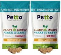 Petto Plant & Insect Based Hypoallergenic Dog Treats 100g | Healthy & Meat-Free Training Bites | Human Grade & Bakery Made with Crickets, Camomile & Pumpkin (Pack of 2)